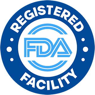 Made in an FDA-registered facility seal