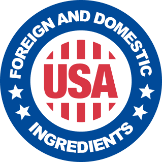 USA-assembled with foreign and domestic ingredients seal